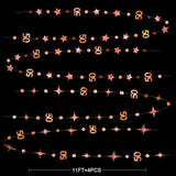 Rose Gold 50th Birthday Garland – Twinkle Stars & Number 50 Bunting for Anniversary