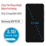 2 Pack Privacy Screen Protector for Galaxy S24 FE Anti Spy Private Tempered Glass, Support Fingerprint Unlock, Anti Scratch, Bubble Free