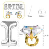 7pcs Large Silver Bride Balloons with 2 Ring Balloons for Bridal Shower Decor