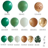 Safari Jungle Balloon Garland Arch Kit For Wild One Birthday Party Decorations, 157Pcs Sage Green Brown Balloons With Animal Print Balloons Palm Leaves For Safari Baby Shower Woodland Tropical Party