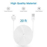 20Ft/6M Power Extension Usb Cable For Blink Mini, Compatible With Blink Mini Indoor Plug-In Camera Extension Cable
