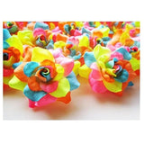 24 Silk Neon Roses Flower Head - 1.75" - Colorful Candy Artificial Flowers Heads Fabric Floral Supplies For Wedding Flowers Accessories Diy Make Bridal Hair Clips Headbands By You.