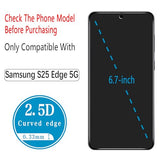 2 Pack Privacy Screen Protector for Galaxy S25 Edge 6.7 Inch with 2 Pack Camera Lens Protector, 9H Tempered Glass Film, Anti Scratch, Bubble