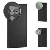 NEEWER S24 Ultra Case, Protective Faux Leather Phone Case with 17mm Lens Mounts & 67mm Filter Adapter for Video Recording, Compatible with MagSafe Charging Samsung Galaxy S24 Ultra, PA052 Black