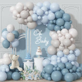 Dusty Blue Balloon Garland Kit Blue & Beige Balloons for Baby Showers, Weddings and Parties