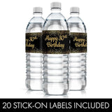 Black And Gold 30Th Birthday Water Bottle Labels – 20 Waterproof Stickers For 30Th Birthday Party Decorations And Favors