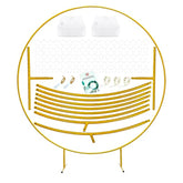 Gold Round Balloon Arch Frame: 7.2ft Wedding Backdrop Stand