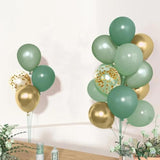 72pcs Sage Green Balloon Set, 12" 5" Metallic Gold & Confetti for Baby Shower Decor