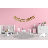 1pcs Baby Girl Burlap Banner with Light Pink Heart for Shower & Gender Reveal Decor