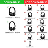 Professional Replacement Ear Pads For Beats Solo 2 & Beats Solo 3 Wireless Headphone,Noise Isolation Memory Foam,Softer Pu Leather,Stronger Adhesive,Updated Thickened
