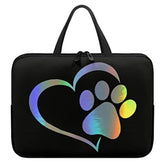 17 Inch Cute Dog Paw Laptop Sleeve, Protective Tablet Case With Handle, Computer Bag Carrying Case Portable Neoprene Notebook Cover Messenger Briefcase For Travel/Business/School/Men/Women