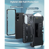 For Samsung Galaxy S25-Edge Case: Military Grade Rugged Cell Phone Cover With Kickstand & Belt Clip Holster | Shockproof Tpu Protection Bumper Matte Textured | Heavy Duty Protector (Black)