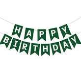 Green Happy Birthday Banner, Birthday Party Supplies for Boys & Girls
