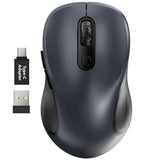 Wireless Mouse For Laptop, 2.4Ghz Ergonomic Computer Mouse With Back & Forward Buttons, 3 Adjustable Dpi Levels, 6 Buttons, Optical Usb Cordless Mice For Windows Pc (Gray, 1 Pack)