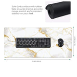 White Gold Marble Large Mouse Pad Non-Slip Desk Mat For Keyboard And Mouse Waterproof Gaming Mousepad Desk Pad Computer Accessories For Home Office 15.7X35.4Inch