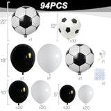 94pcs Soccer Balloon Arch Kit β Black & White Balloons for Football Party Decor