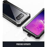 Rugged Clear Case Compatible With Galaxy S10E 2019, Full-Body Hybrid Bumper Cover, Support Wireless Charging, Includes Built-In-Screen Protector, Guardian Series, Black