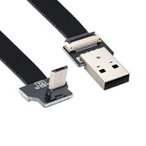 xiwai 0.2M Up Angled USB 2.0 Type-A Male to Micro USB 5Pin Male Data Flat Slim