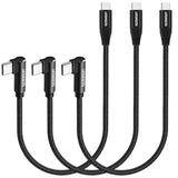 Usb C Cable Short 0.6Ft Right Angle, 3 Pack 100W Pd Type C Fast Charging Cord For Iphone 15 Plus/15 Pro Max, Macbook Pro, Ipad Pro, Samsung Galaxy S24 S23 S22 S21 Ultra