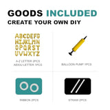 58 Pc Gold Letter Balloons: Mylar A-Z & Vowels for Custom Party Banners