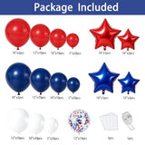 Red White and Blue Balloons Arch Kit Star/Confetti, Patriotic Decor