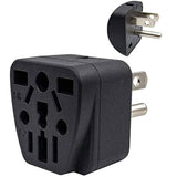 Us Travel Plug Adapter Eu/Uk/Au/In/Cn/Jp/Asia/Italy/Brazil To Usa (Type B), 3 Prong Grounded Usa Wall Plug, International Mini Travel Adapter And Converter, Wall Outlet Power Charger Converter Black