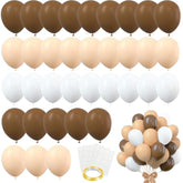 82 Pcs Party Balloons Kit Latex 10 Inch Brown Khaki Cream Balloons Wit