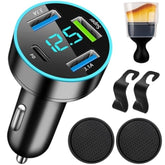 88W Car Charger Super Fast Charging Cigarette Lighter Usb Phone Accessories Charger Voltmeter Adapter With Qc Usb C Type C Pd Universal Quick Charge Multi 4 Port For 12-24V Car Cigarette Lighter Plug