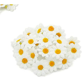 Artificial Daisy Heads 100Pcs Fake Daisy Petals White Gerbera Daisies Flowers Head For Diy Garland Craft Birthday Wedding Party Easter Bonnet Home Decoration