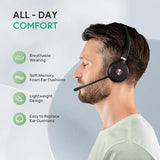 WH62 Dual Teams DECT Wireless Headset 525 ft Range, Work Headphones with 2X Noise Canceling Mic for IP Phone and Computer, Office Head Set with Call