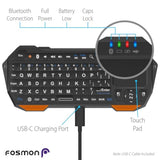 Fosmon Mini Bluetooth Keyboard (QWERTY Keypad), Wireless Portable with Touchpad, Compatible with Apple TV, Amazon Fire Stick, PS4, PS4 Pro, PS5, HTPC/IPTV, VR Glasses, Smartphones