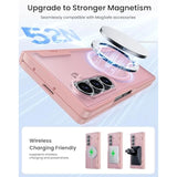 For Galaxy Z Fold 7 Case, Compatible With Magsafe & Privacy Screen & Hinge Protection, Drop Protection, Slim Magnetic Translucent Matte Protective Phone Case For Samung Z Fold 7 (Pink)