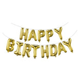 Gold Happy Birthday Balloons Banner 16 Inch Mylar Foil Letters, Inflatable Party Decor And Birthday Decorations For Women, Men, Boys & Girls Kids And Adults, Reusable, Party Supplies