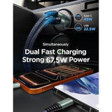 67.5W USB-C Car Charger, Dual Port Fast Charging for iPhone 15/14/13 & Galaxy