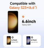 2 Pack for Galaxy S23 Plus/ S23+ (6.6 Inch) Screen Protector Tempered Glass, Bubble Free with Auto Dust-Elimination Installation, Anti