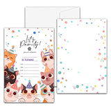 Cute Kitten Birthday Party Invitation, Let'S Paw-Ty Kitty Cats Fill-In Invites For Adults Women & Men, 20 Invitations With Envelopes(4" X 6")?Party Favors Decorations And Supplies-01