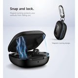 SHOKZ OpenFit Case Cover, Shockproof Magnetic Case for True Wireless Earbuds, Protective Cover with Magnetic Lid Lock & Carabiner, Black