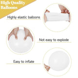 68pcs Sand White Gold Confetti Balloons 12in Party Decor with Ribbons