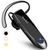 Bluetooth Earpiece V5.0 Wireless Handsfree Headset With Microphone 24 Hrs Driving Headset 60 Days Standby Time For Iphone Android Samsung Laptop Trucker Driver (Black)