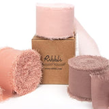 Chiffon Ribbon 1.5 Inch X 30 Yard Handmade Silk Ribbon, Blush Pink/Dus