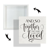 Together They Built A Life They Loved Sign,Farmhouse Wall Decor, Rustic Modern Wood Tabletop Sign For The Home Love Signs Decorations, Anniversary Decoration 5×5×1.2Inches
