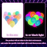 100-Pcs UV Neon Glow Balloons for Blacklight Parties & Decorations