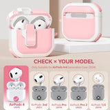 With Safety Lock For Airpods 4Th Generation Case 2024, Unique Cute Kawaii Pink Airpod 4 Case With Cleaning Kit And Keychain, Ipod 4 Case For Women Girls Kids - Pink