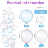 130pcs Iridescent Clear, Blue & Purple Balloons β Mermaid and Under the Sea Party Decorations