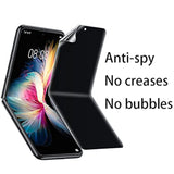 Anti-Spy Inner Screen Protector Designed For Samsung Galaxy Z Flip 4 5G 2022 And Privacy Outer Screen Protector Soft Anti-Scratch Film Anti-Peeping Full Glue