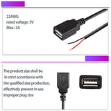 Usb 2.0 Female Pigtail Cable Extension Power Cable 22Awg 5V 3A Usb A Socket To