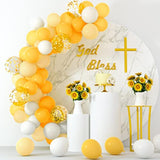 60-Pack Yellow White Gold Confetti Balloons – 12" Balloons for Sunflower or Bee Theme Party