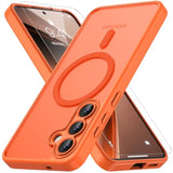 Samsung Galaxy S25 FE Orange Magnetic Case with Shockproof Protection