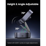 UGREEN MagFlow Magnetic Foldable Charging Station, 2-in-1 Fast Wireless Charger Compatible with iPhone 16 15 14 13 12, Airpods3 2 Pro (No AC Adapter)