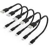 6 Inch Iphone Charge Cable Short, 0.5Ft 5Pack Usb To Lightning Cord For Fast Charging Stations Compatible With Apple Iphone 12 11 Pro Max Xs 8 7 6 5 Plus, Ipad Air/Mini
